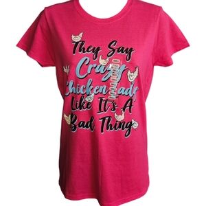 NWT Farm Fed Clothing Tractor Supply Co. Funny Chicken Short Sleeve Top